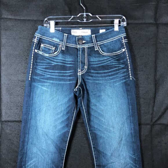 BKE Denim Womens Jeans Blue Denim Mid Rise Harper Crop Capri Stretch 28 - Picture 2 of 11